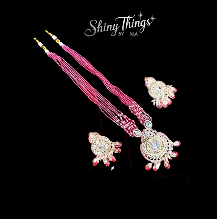 Royal Maroon Bloom Kundan Necklace