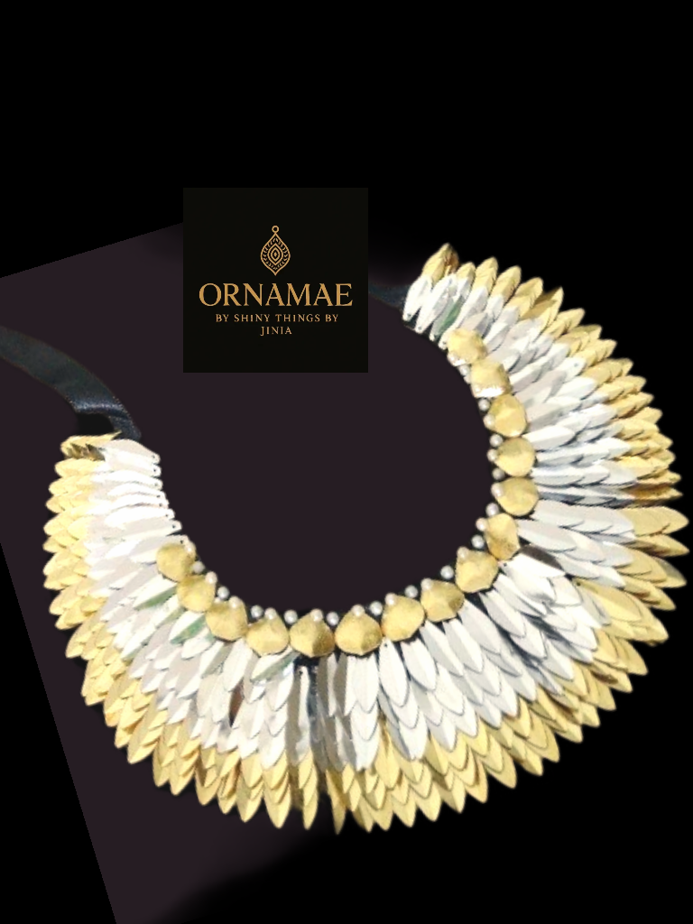 Golden-Feather Statement Necklace