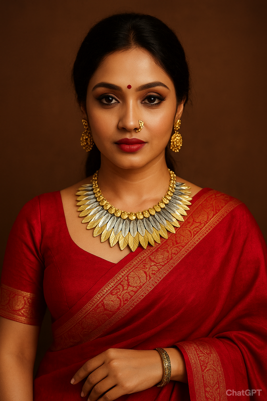Golden-Feather Statement Necklace