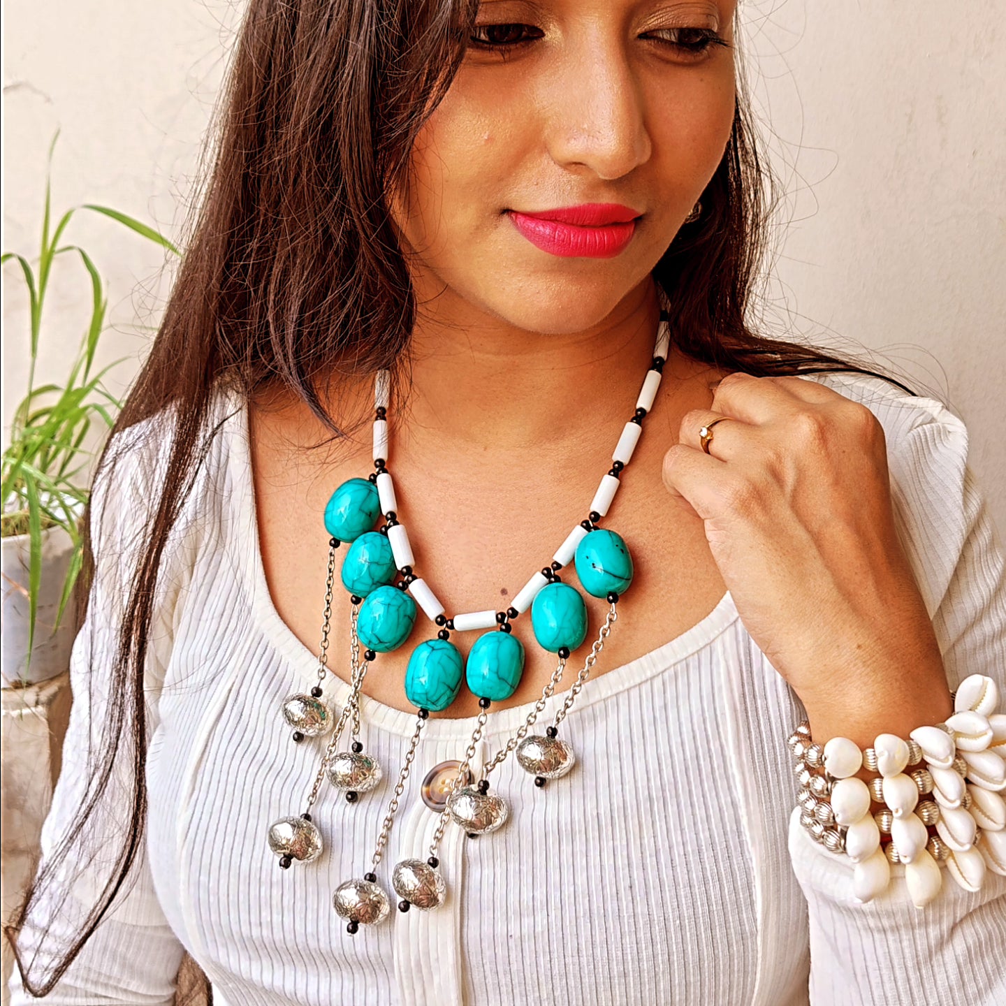 Ocean Whispers Tribal Necklace Set